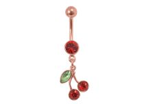 Banana Belly Button Steel Gold Pink Cherry Crystal Red | Itc