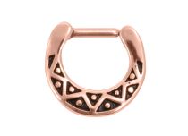 Różowy stalowy pierścień Septum Ring z wzorem zawiasu | Itc