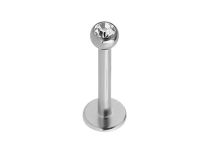 Pudełko 10 szt Tytanowy sterylny krążek Labret 4 mm Kulka 2,5 mm Strass Biały | Itc