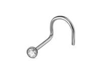 Tytanowy prosty sztyft do nosa o dużej krzywiźnie 0,8 mm Crystal White | Itc