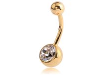 Banana Titanium PVD Gold Sterylne kulki z białego kryształu | Itc