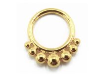 Anneau doré motif tribal asia bille 