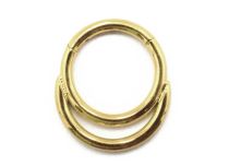 anneau charnière en titane PVD Gold motif Lune.