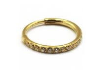 Anneau de Nez Titane PVD Gold à Strass