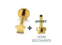 Labret Titanium PVD Gold Wewnętrzny sterylny motyw gwiazdy | Itc