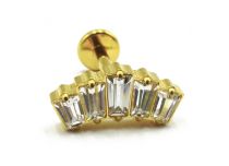 Labret Titanium PVD Gold Internal Sterile Strass Crown Pattern | Itc