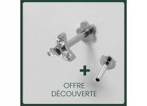 Labret titane stérile filetage interne avec motif Trinité griffé strass 4 mm
