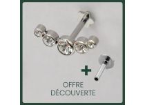 Labret Titane Interne Stérile motyw Arc de 5 Strass Rond | Itc