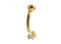 Banana 1.2x8 Titanium PVD GOLD sterylny wewnętrzny Flower 5 strass White| Itc