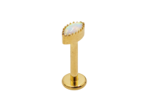 Labret Titanium PVD Gold Wewnętrzny sterylny wzór Opal Syntetyczny | Itc