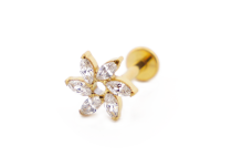 Labret Titanium PVD Gold Wewnętrzny sterylny wzór młynka Strass | Itc