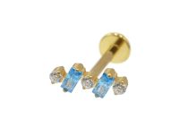 Labret Titane PVD Gold Interne Sterylny motyw prostokątny / okrągły | Itc