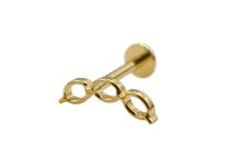 Labret Titanium PVD Gold Wewnętrzny sterylny wzorzec łańcucha| Itc