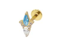 Labret Titanium PVD Gold Wewnętrzny sterylny diamentowy wzór | Itc