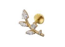Labret Titanium PVD Gold Wewnętrzny sterylny okrągły/owalny/trójkątny BL| Wzór rozgałęzienia Itc