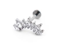 Labret Titane Interne Stérile Motif Marquise 7 Strass | Itc