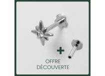 Labret Titane Interne Stérile Motif Etoile de bergé strass BL | Itc