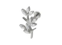 Labret Titane Interne Stérile motyw branche strass BL| Itc