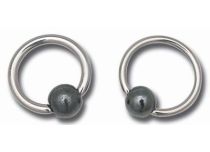 Kolorowy pierścień tytanowy Hematite Ball 4 mm | Itc