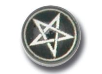 Przykręcana stalowa tarcza z motywem białego krzyża satanistycznego | Itc
