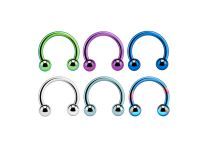 Kolorowa tytanowa podkowa z kulkami | Itc