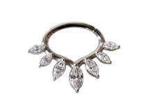 Stalowy pierścień zawiasowy Septum Several Strass | Itc