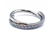 anneau piercing twist strass titane 1.2x8