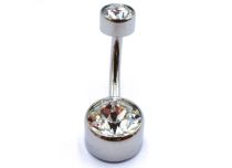 Banane piercing nombril titane interne double strass