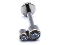 Labret Titane Interne Stérile motyw 2 Strass Rond | Itc