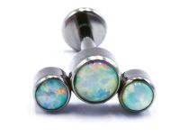 Labret Titane Interne Stérile motyw Arc de 3 Opale Rond Colorés | Itc