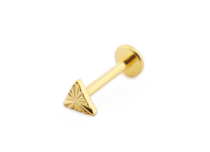 Labret Titane PVD Gold Interne Stérile Motif Triangle Strié | Itc