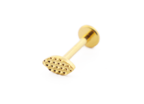 Labret Titanium PVD Gold Wewnętrzny sterylny owalny młotkowany wzór | Itc
