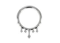 Anneau charnière titane 1.2x8 motif segmenté pendant goutte