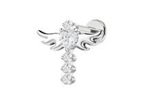 labret titane ASTM F136 interne ailes ange zircon blanc