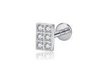 labret titane ASTM F136 interne rectangle mosa&iuml;que zircon blanc
