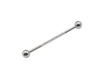 barbell industriel acier strass 34mm