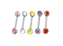 barbell titane boules effet nacr&eacute;
