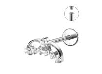 labret titane demi-lune zircons blancs