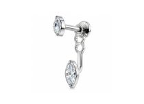 labret titane ASTM F136 interne courbé double marquise