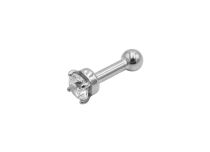 Micro Barbell 1,2 x 4 mm Steel Crystal Scratched | Itc