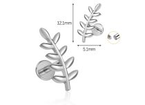labret titane branche feuill&eacute;e