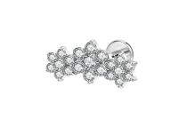 Labret titane ASTM F136 interne triple fleur éclat doré