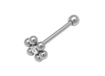 Sztanga Acier Multiboule Strass Blanc | Itc