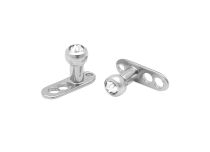 Piercing Surface Titanium Steel Ball 2 mm i biały kryształ | Itc