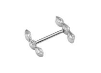 Three White Strass Steel Teton Jewel | Itc