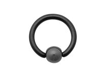 Tytanowy pierścionek Black Hematite Ball 4 mm | Itc