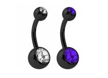 Kule Banana Steel Black Double Crystal Coloured 5 / 8 mm | Itc