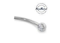 Micro banane titane ASTM F136 NEOMETAL threadless strass latéral