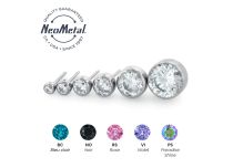 Accessoire NEOMETAL titane threadless strass rond serti clos