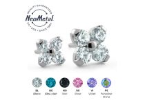 Accessoire NEOMETAL threadless titane motif 4 pétales sertis